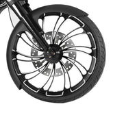 Custom Chrome 26×3.5" Black Billet CNC Front Wheel Rim 10 Spoke Fits For Harley Touring Custom